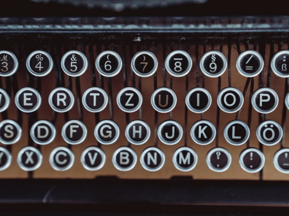 Closeup types of typewriter